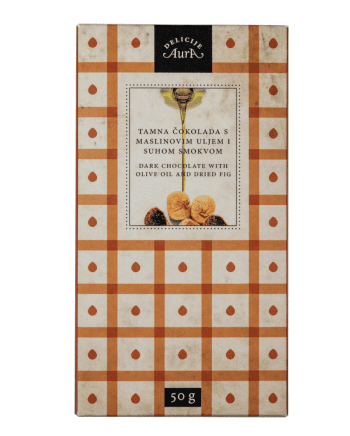 Dark chocolate with Olive Oil and Dried Fig 50g - Aura