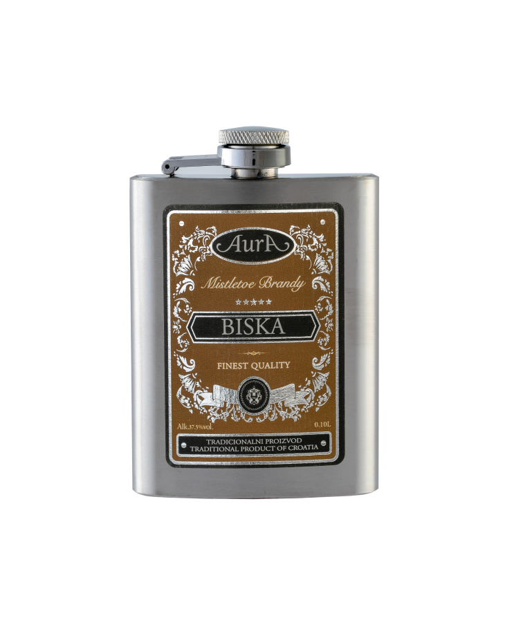 Mistletoe Brandy Hip flask 0,1 l  - Aura