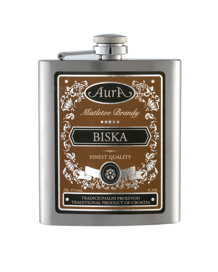 Mistletoe Brandy Hip flask 0,2 l  - Aura