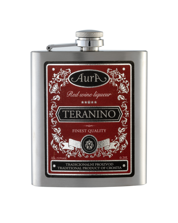 Teranino red wine liqueur Hip flask 0,2 l  - Aura